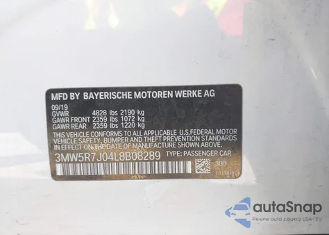 2020 BMW 330I xDrive from USA, damaged, VIN 3MW5R7J04L8B08289